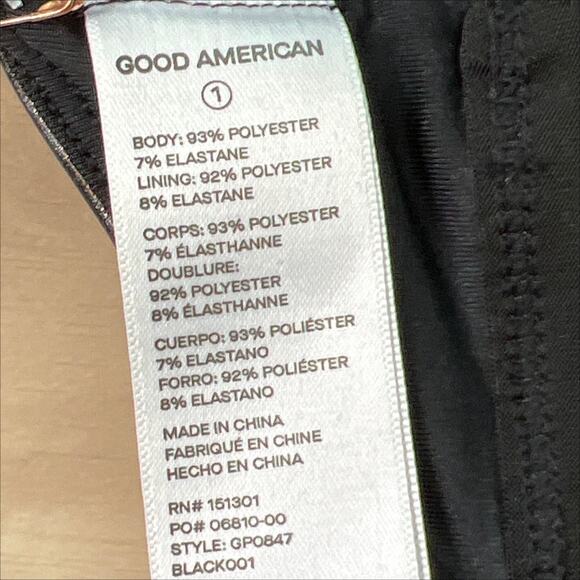 NWOT Good American Hologram Faux Leather Black Bra 1 Small - Picture 5 of 8